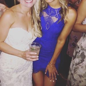 Adelyn Rae Cobalt blue High/low sheath dress